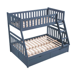 Nora Blue Twin/Full Bunk Bed - Ornate Home