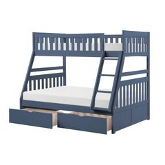 Nora Blue Twin/Full Bunk Bed - Ornate Home