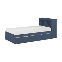 Nora Blue Twin Platform Bed Bookcase - Ornate Home