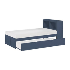Nora Blue Twin Platform Bed Bookcase - Ornate Home