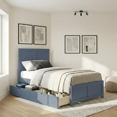 Nora Blue Twin Platform Bed - Ornate Home