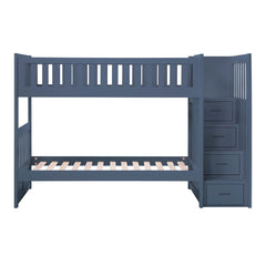 Nora Blue Twin Step Bunk Bed - Ornate Home