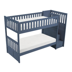 Nora Blue Twin Step Bunk Bed - Ornate Home