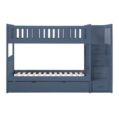 Nora Blue Twin Step Bunk Bed - Ornate Home