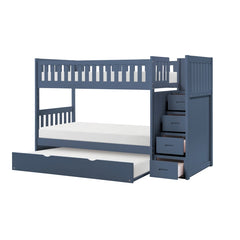 Nora Blue Twin Step Bunk Bed - Ornate Home