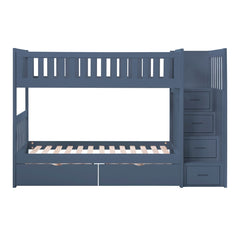 Nora Blue Twin Step Bunk Bed - Ornate Home