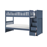 Nora Blue Twin Step Bunk Bed - Ornate Home