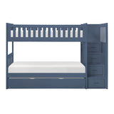 Nora Blue Twin Step Bunk Bed - Ornate Home