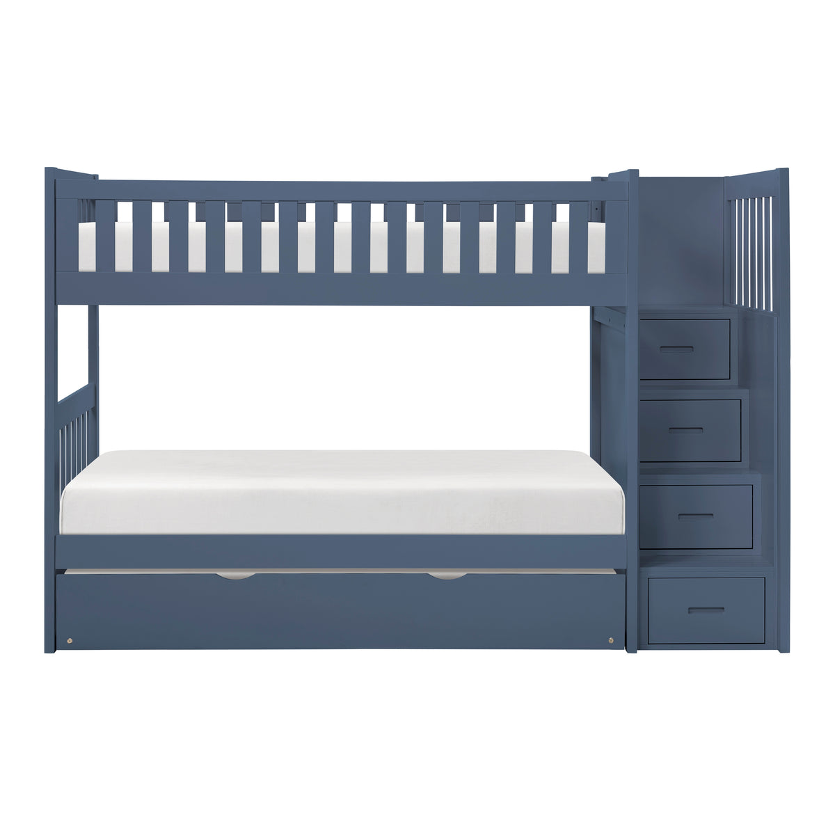 Nora Blue Twin Step Bunk Bed - Ornate Home