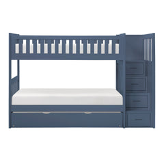 Nora Blue Twin Step Bunk Bed - Ornate Home