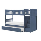 Nora Blue Twin Step Bunk Bed - Ornate Home