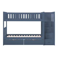 Nora Blue Twin Step Bunk Bed - Ornate Home