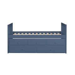 Nora Blue Twin Trundle Bed - Ornate Home