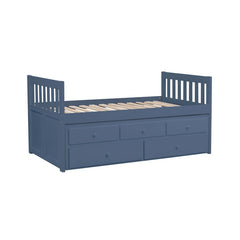 Nora Blue Twin Trundle Bed - Ornate Home