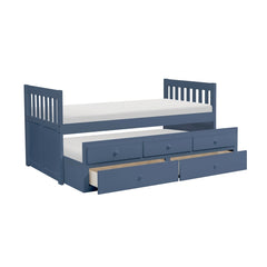 Nora Blue Twin Trundle Bed - Ornate Home