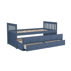Nora Blue Twin Trundle Bed - Ornate Home