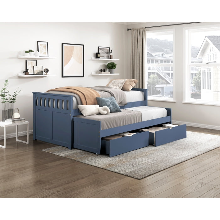 Nora Blue Twin/ Twin Bed - Ornate Home