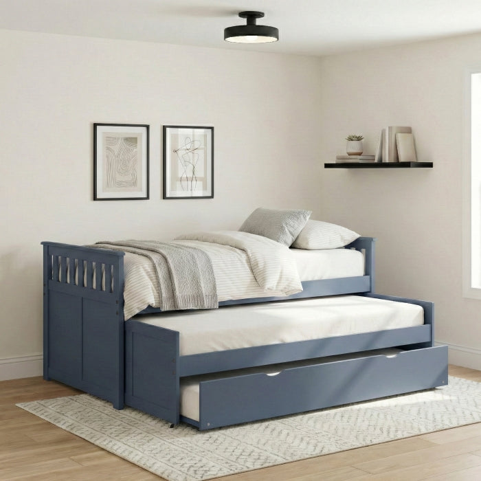 Nora Blue Twin/ Twin Bed - Ornate Home