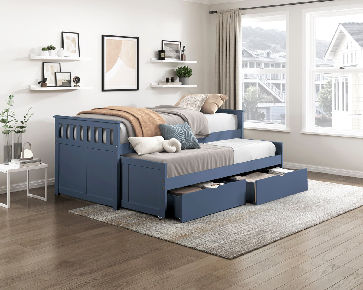 Nora Blue Twin/ Twin Bed - Ornate Home