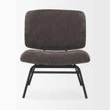 Nora Charcoal/Matte Black Fabric Accent Chair - Ornate Home