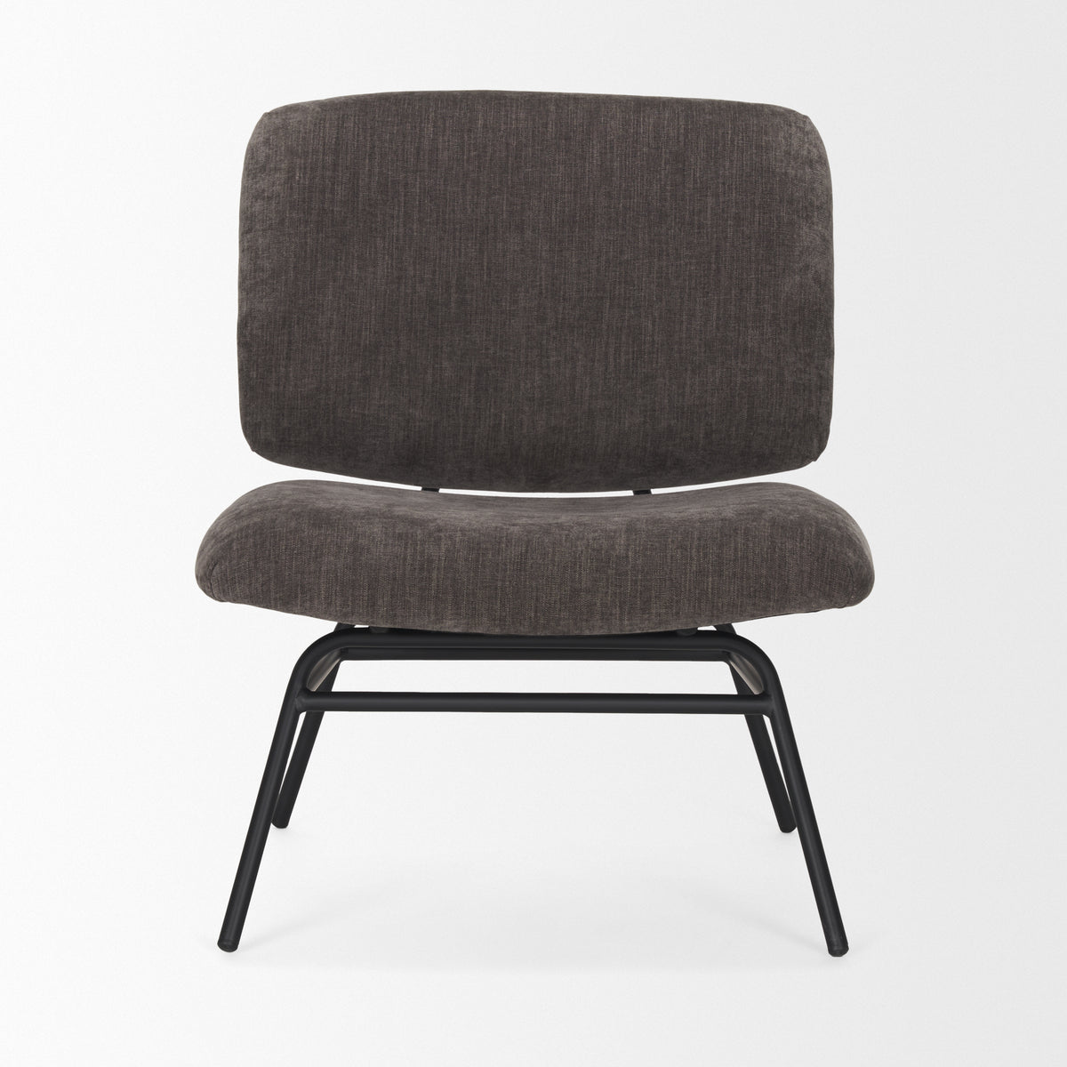 Nora Charcoal/Matte Black Fabric Accent Chair - Ornate Home