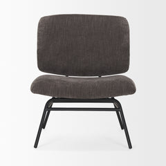 Nora Charcoal/Matte Black Fabric Accent Chair