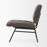 Nora Charcoal/Matte Black Fabric Accent Chair - Ornate Home