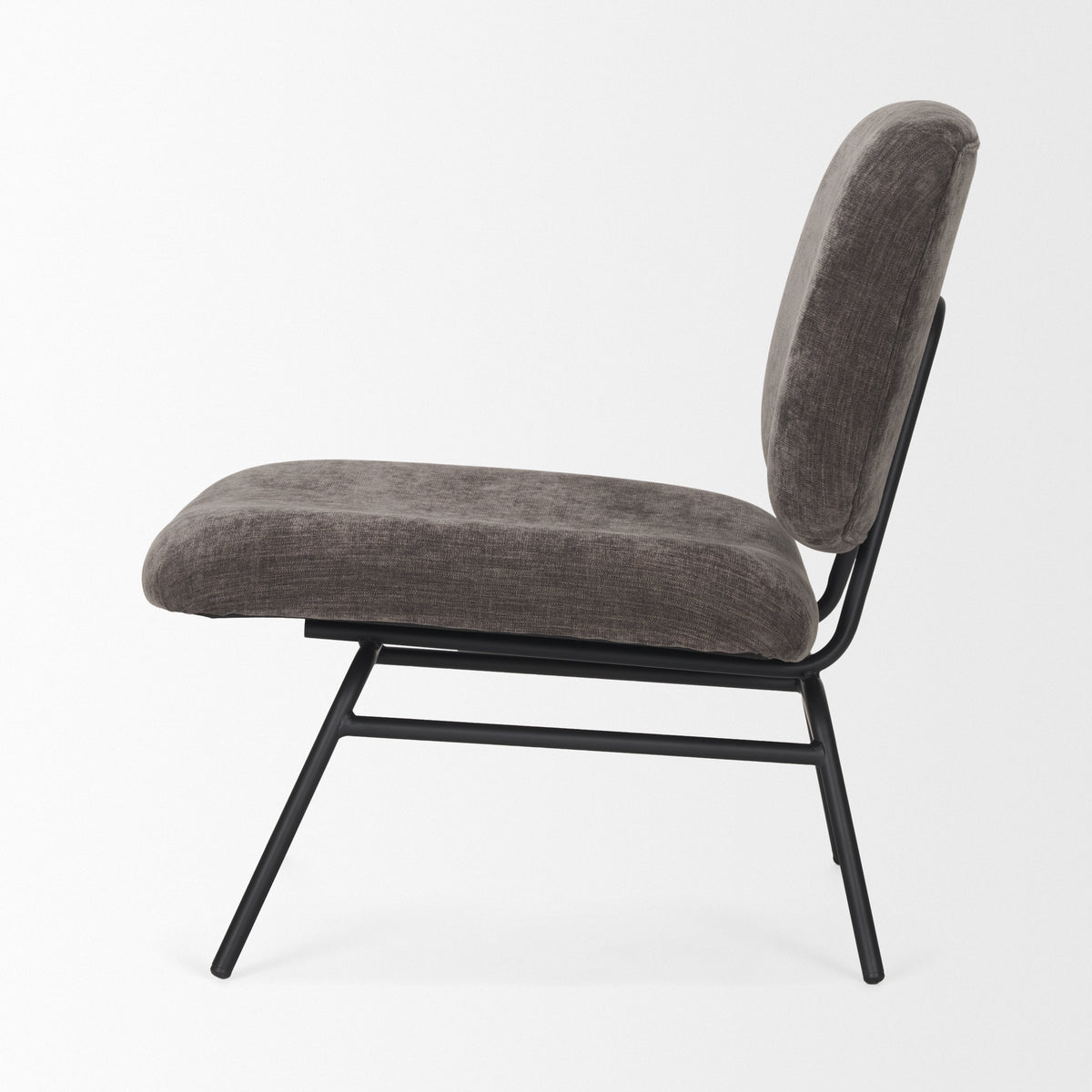 Nora Charcoal/Matte Black Fabric Accent Chair - Ornate Home