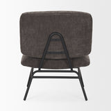 Nora Charcoal/Matte Black Fabric Accent Chair - Ornate Home