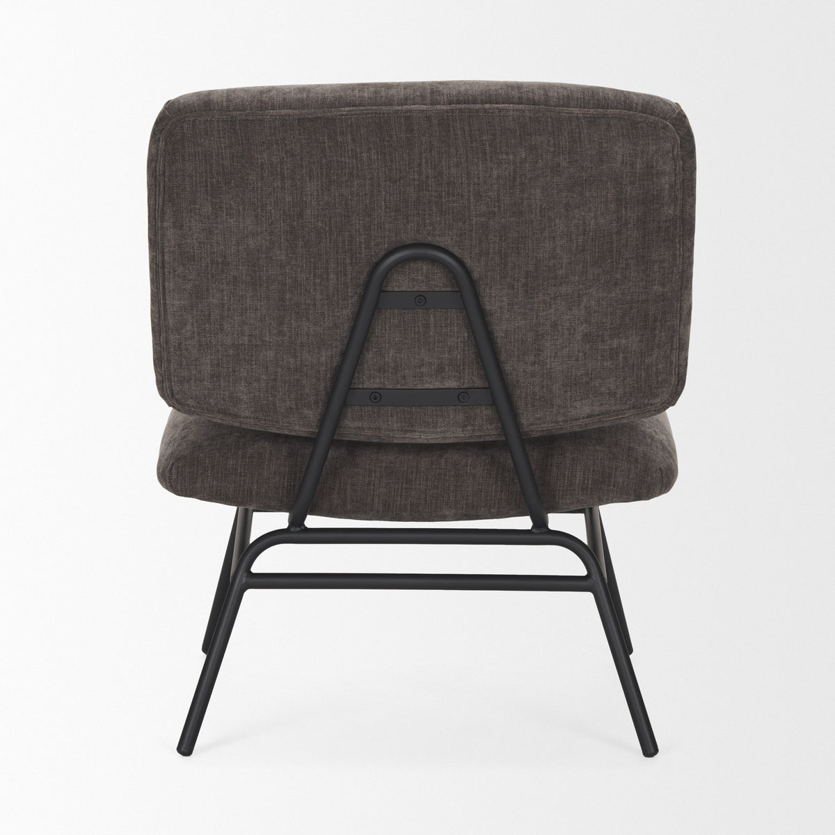 Nora Charcoal/Matte Black Fabric Accent Chair - Ornate Home