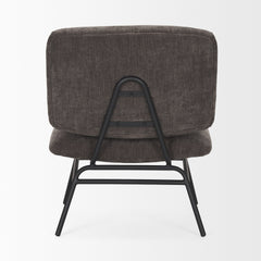 Nora Charcoal/Matte Black Fabric Accent Chair