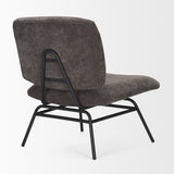Nora Charcoal/Matte Black Fabric Accent Chair - Ornate Home
