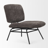 Nora Charcoal/Matte Black Fabric Accent Chair - Ornate Home