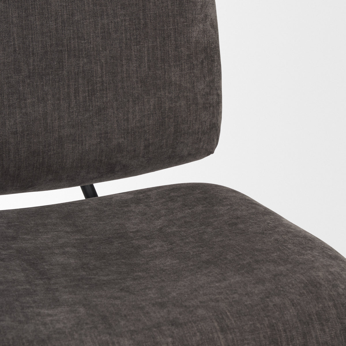 Nora Charcoal/Matte Black Fabric Accent Chair - Ornate Home