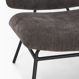 Nora Charcoal/Matte Black Fabric Accent Chair - Ornate Home