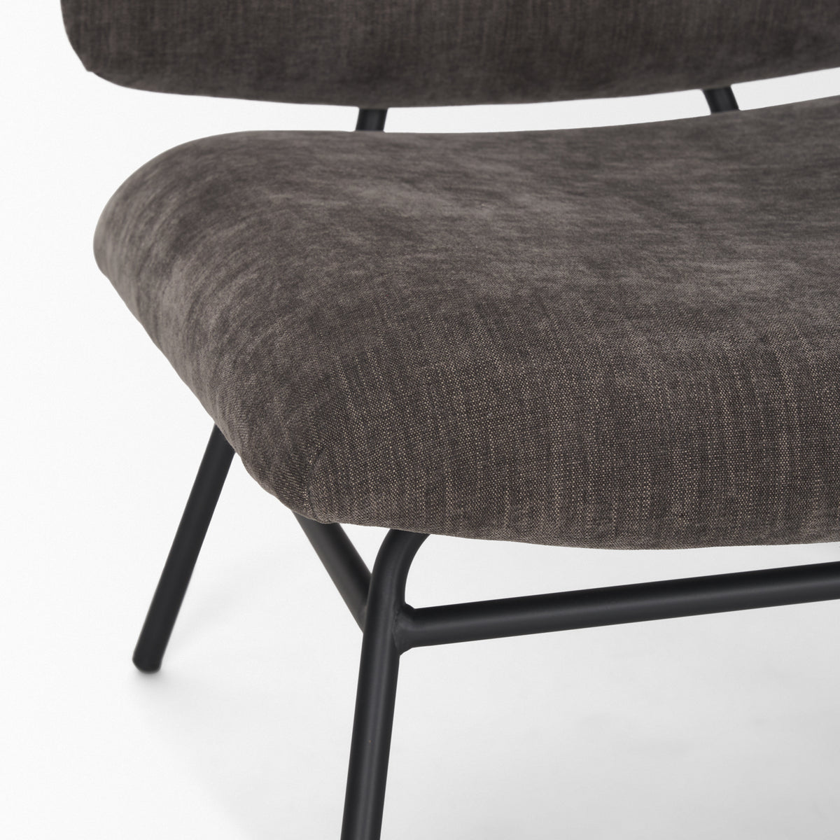 Nora Charcoal/Matte Black Fabric Accent Chair - Ornate Home