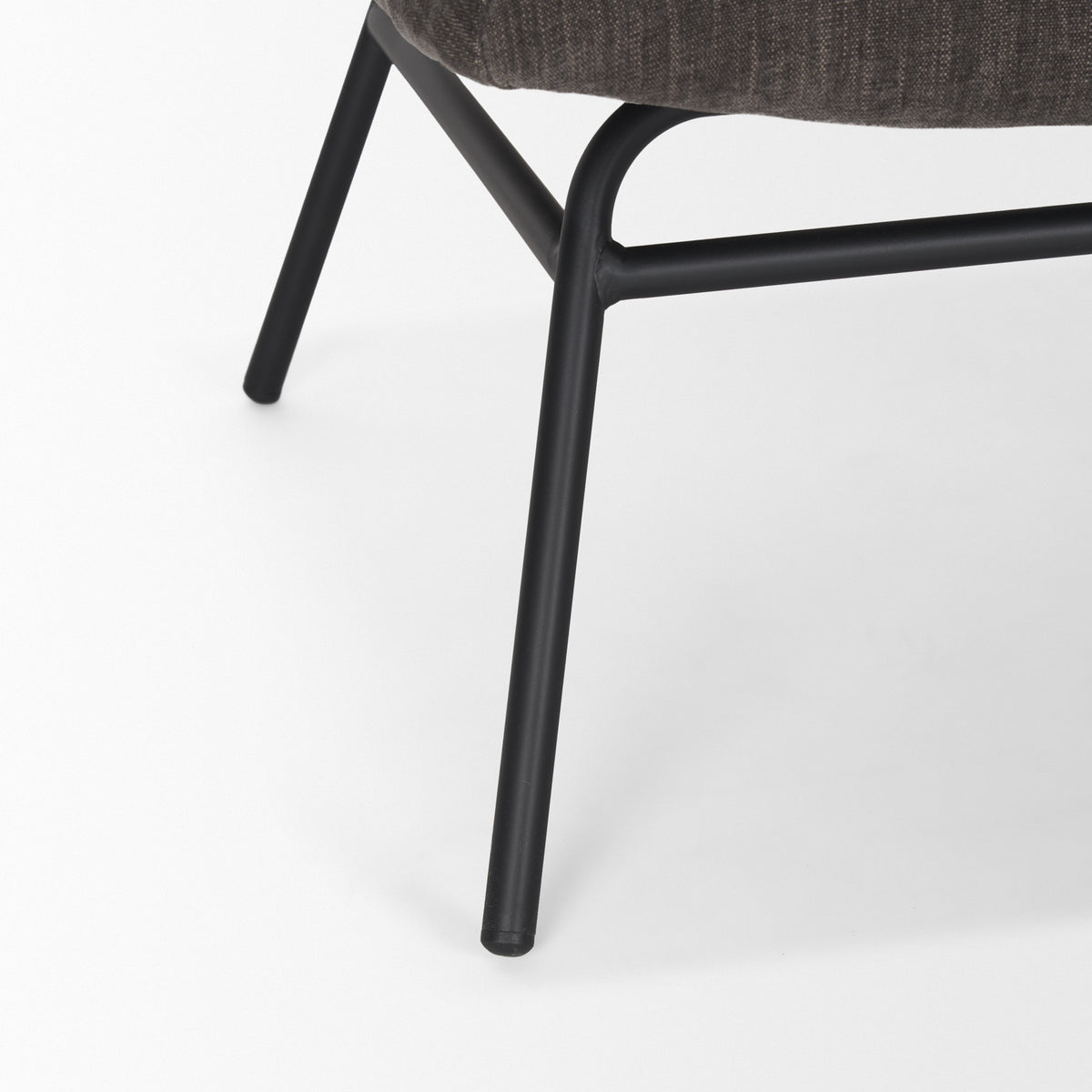 Nora Charcoal/Matte Black Fabric Accent Chair - Ornate Home