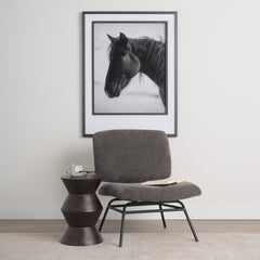 Nora Charcoal/Matte Black Fabric Accent Chair