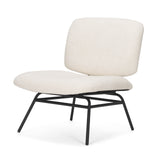 Nora Cream/Matte Black Fabric Accent Chair