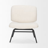 Nora Cream/Matte Black Fabric Accent Chair