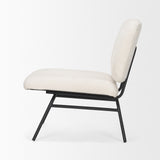 Nora Cream/Matte Black Fabric Accent Chair