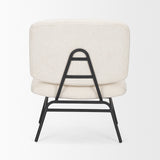 Nora Cream/Matte Black Fabric Accent Chair