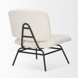 Nora Cream/Matte Black Fabric Accent Chair