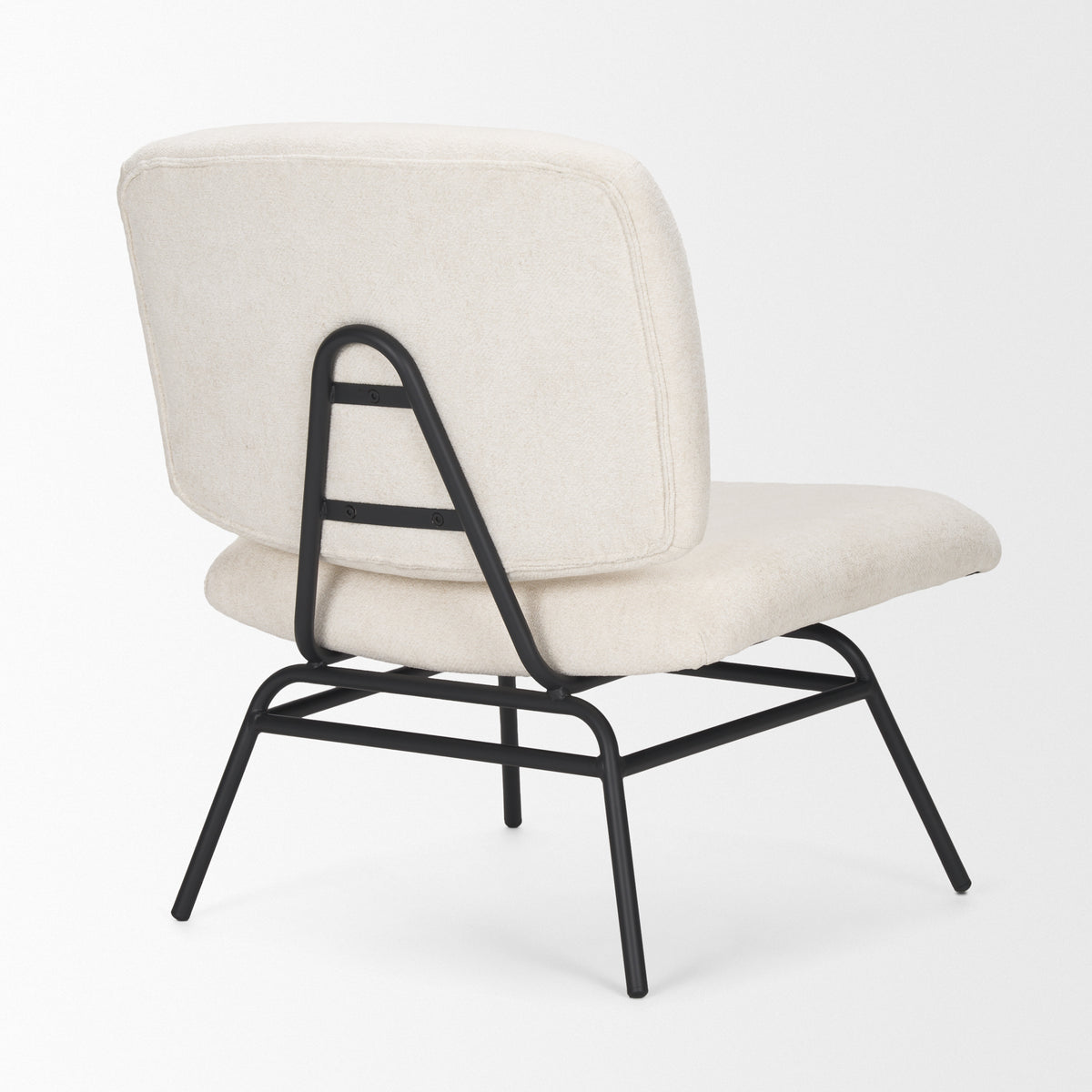Nora Cream/Matte Black Fabric Accent Chair