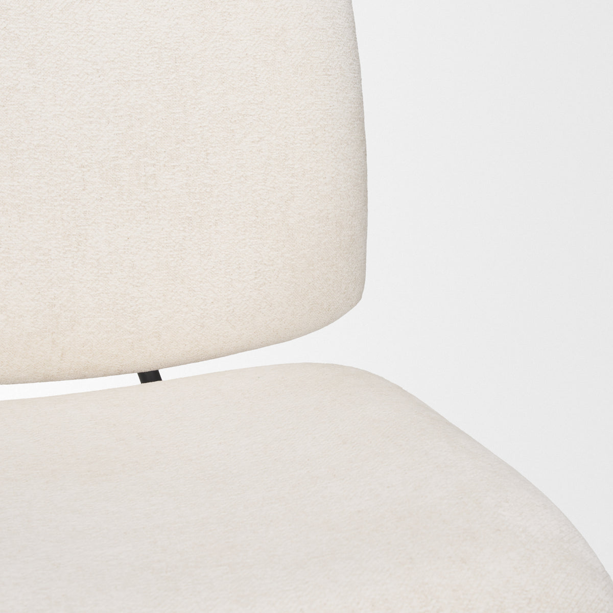 Nora Cream/Matte Black Fabric Accent Chair
