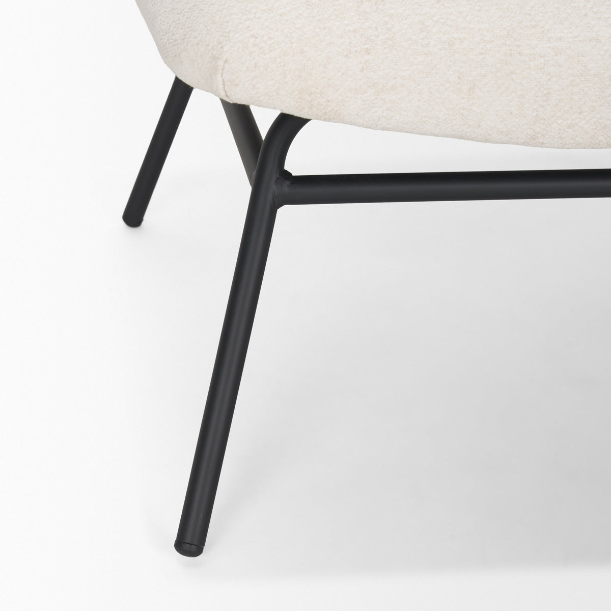Nora Cream/Matte Black Fabric Accent Chair