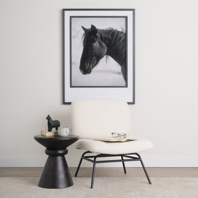 Nora Cream/Matte Black Fabric Accent Chair