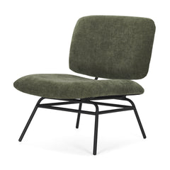 Nora Forest Green/Matte Black Fabric Accent Chair