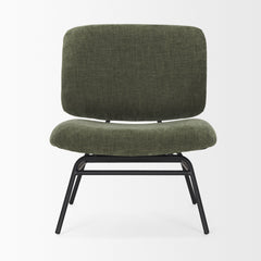 Nora Forest Green/Matte Black Fabric Accent Chair