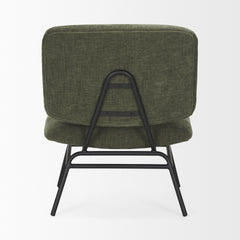 Nora Forest Green/Matte Black Fabric Accent Chair